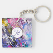 Abstrakte, grungelige Farbe Schlüsselanhänger (Rückseite)