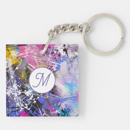 Abstrakte, grungelige Farbe Schlüsselanhänger (Rückseite)