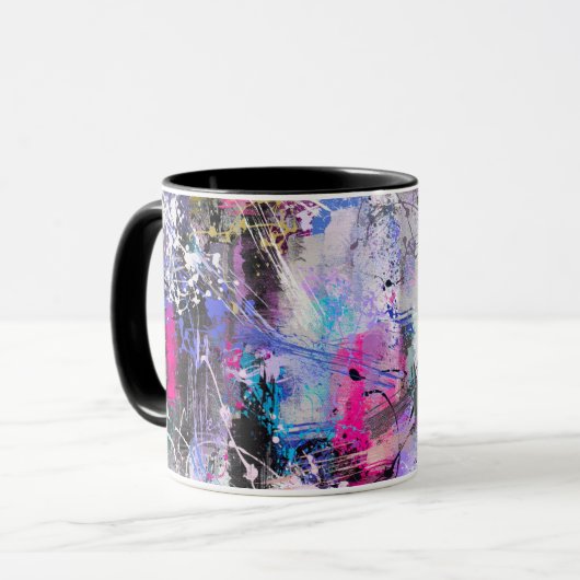 Abstrakte, grungelige Farbe Tasse (Vorderseite Links)