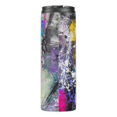 Abstrakte, grungelige Farbe Thermosbecher (Rückseite)