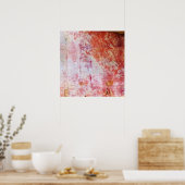 Abstrakte Grungy-Malerei in Rot und Weiß Poster (Küche)