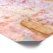 Abstrakte Grungy-Malerei in Rot und Weiß Poster (Ecke)