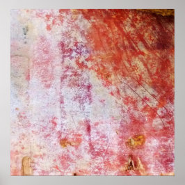 Abstrakte Grungy-Malerei in Rot und Weiß Poster