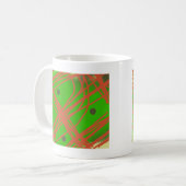 abstrakte Grünkunst Kaffeetasse (Vorderseite Links)