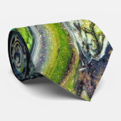 Abstrakte Grüntöne und Blues Krawatte (Gerollt)