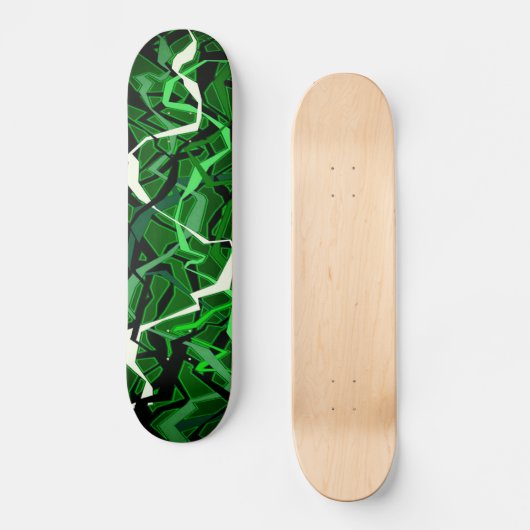 Abstrakte Grünwelle Skateboard (Vorderseite)