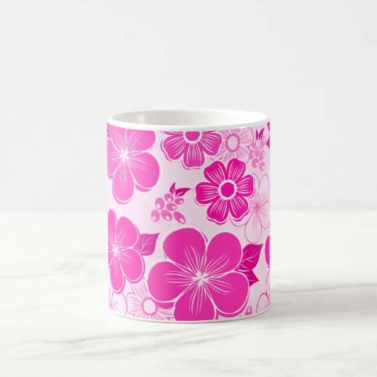 Abstrakte gürtelrosa Blume Kaffeetasse (Mittel)