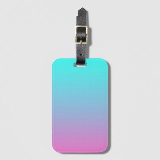 abstrakte, gürtelrosa, türkisfarbene Omeletöne Gepäckanhänger (Vorderseite Vertikal)
