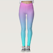 abstrakte, gürtelrosa, türkisfarbene Omeletöne Leggings (Vorderseite)