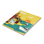 Abstrakte Hafen-Stadt Fliese (Seite)