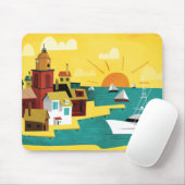 Abstrakte Hafen-Stadt Mousepad (Mit Mouse)