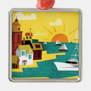 Abstrakte Hafen-Stadt Ornament Aus Metall