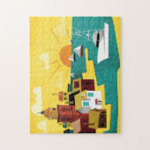 Abstrakte Hafen-Stadt Puzzle (Vertikal)