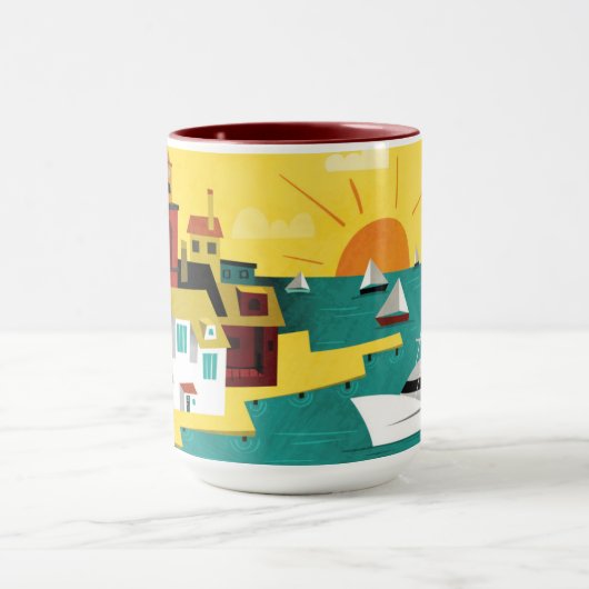 Abstrakte Hafen-Stadt Tasse (Zentrum)