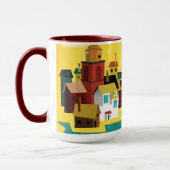 Abstrakte Hafen-Stadt Tasse (Links)