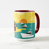 Abstrakte Hafen-Stadt Tasse (VorderseiteRechts)