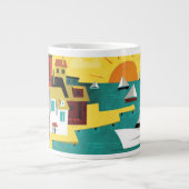 Abstrakte Hafenstadt Jumbo-Tasse (Vorderseite)