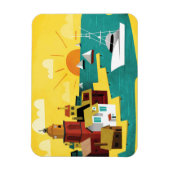 Abstrakte Hafenstadt Magnet (Vertikal)