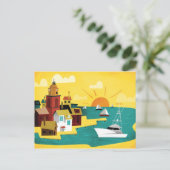 Abstrakte Hafenstadt Postkarte (Stehend Vorderseite)