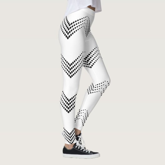 Abstrakte Halb-Ton Pulsating Circle Chevrons Leggings (Rechts)