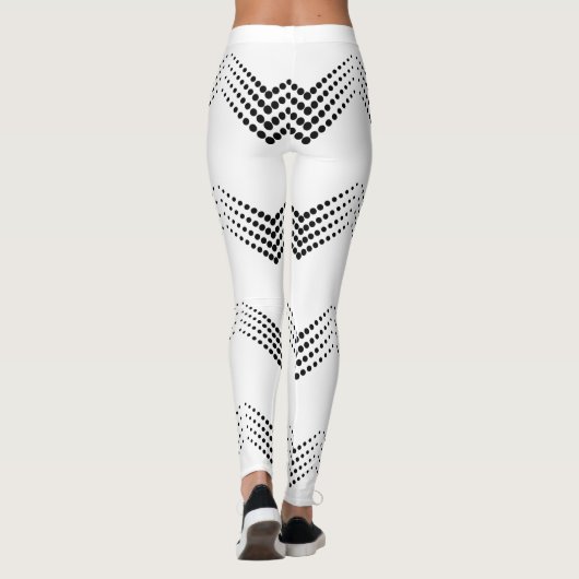 Abstrakte Halb-Ton Pulsating Circle Chevrons Leggings (Rückseite)