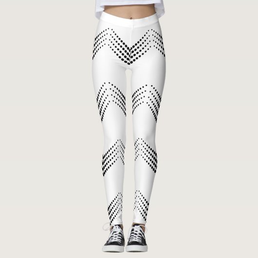 Abstrakte Halb-Ton Pulsating Circle Chevrons Leggings (Vorderseite)