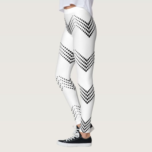 Abstrakte Halb-Ton Pulsating Circle Chevrons Leggings (Links)
