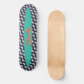 Abstrakte Halbkreise Gemusterter Individuelle Name Skateboard (Vorderseite)