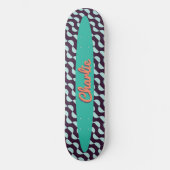Abstrakte Halbkreise Gemusterter Individuelle Name Skateboard (Vorderseite)