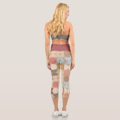 Abstrakte Halbkreise Mod Op Fusion Art Muster Capri Leggings (Rückseite)