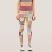 Abstrakte Halbkreise Mod Op Fusion Art Muster Capri Leggings (Vorderseite)