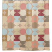 Abstrakte Halbkreise Mod Op Fusion Art Muster Duschvorhang (Vorderseite)