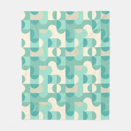 Abstrakte Halbkreise Mod Op Fusion Art Muster Fl Fleecedecke (Vorderseite)