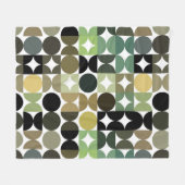 Abstrakte Halbkreise Mod Op Fusion Art Muster Fleecedecke (Vorderseite (Horizontal))