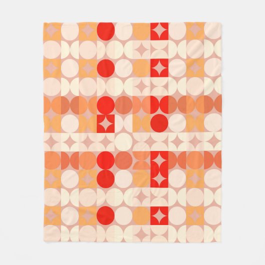 Abstrakte Halbkreise Mod Op Fusion Art Muster Fleecedecke (Vorderseite)