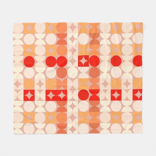 Abstrakte Halbkreise Mod Op Fusion Art Muster Fleecedecke (Vorderseite (Horizontal))