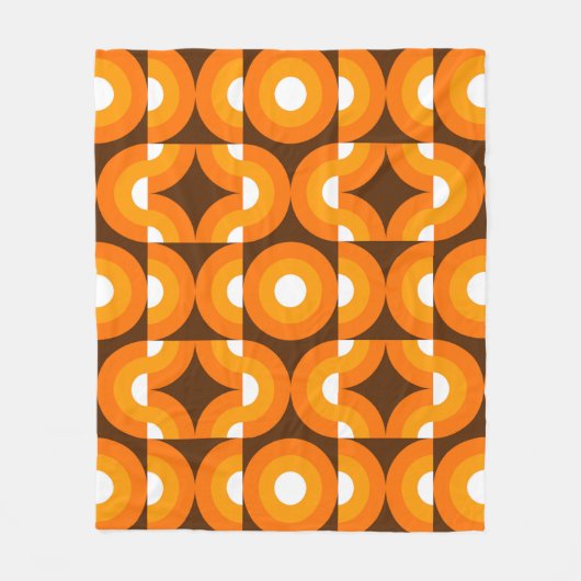 Abstrakte Halbkreise Mod Op Fusion Art Muster Fleecedecke (Vorderseite)