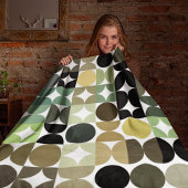 Abstrakte Halbkreise Mod Op Fusion Art Muster Fleecedecke