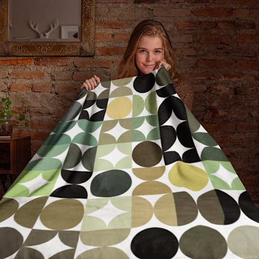 Abstrakte Halbkreise Mod Op Fusion Art Muster Fleecedecke