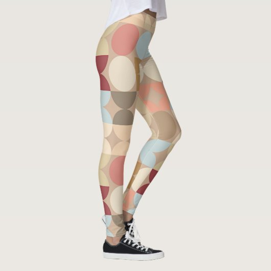 Abstrakte Halbkreise Mod Op Fusion Art Muster Leggings (Rechts)