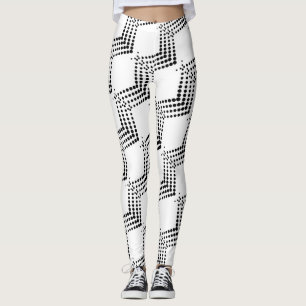 Abstrakte Halbton-Pulsationskreise Zigzags Leggings