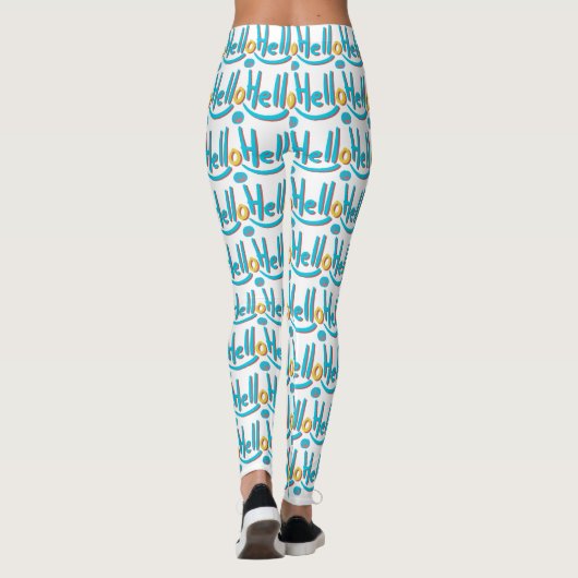 Abstrakte Hallo Musterkunst Leggings (Rückseite)