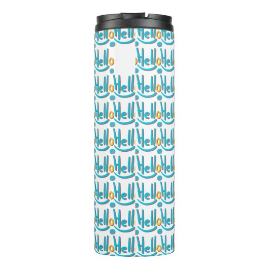 Abstrakte Hallo Musterkunst Thermosbecher (Rückseite)