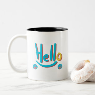 Abstrakte Hallo Musterkunst Zweifarbige Tasse