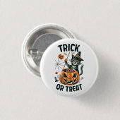 Abstrakte Halloween-Katze Button (Vorne & Hinten)
