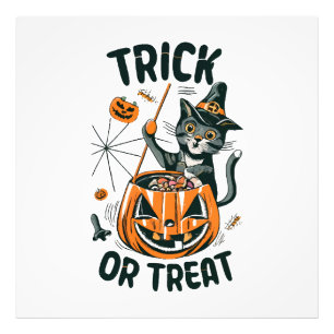 Abstrakte Halloween-Katze Fotodruck