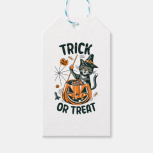 Abstrakte Halloween-Katze Geschenkanhänger