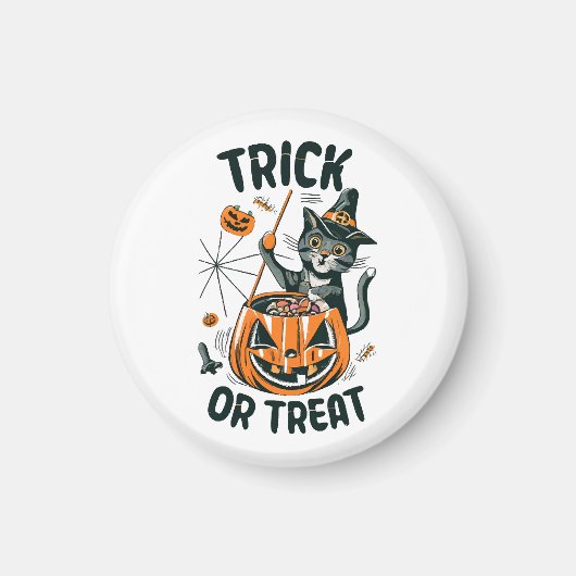 Abstrakte Halloween-Katze Magnet (Vorne)