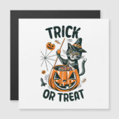 Abstrakte Halloween-Katze Magnetkarte (Vorne/Hinten)