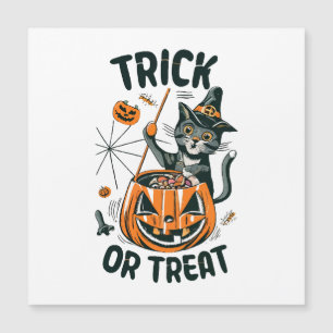 Abstrakte Halloween-Katze Magnetkarte